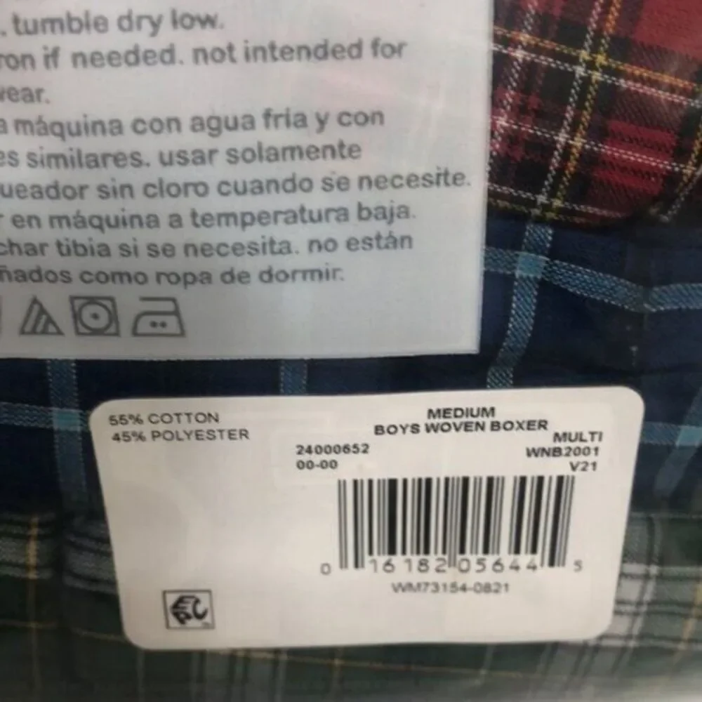 Wonder Nation Boys Woven Boxers 5 Pack Underwear Size Medium (8) Plaid‎